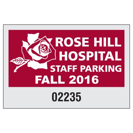Number 702 3.00" x 2.00" Square-Cut static cling parking permits