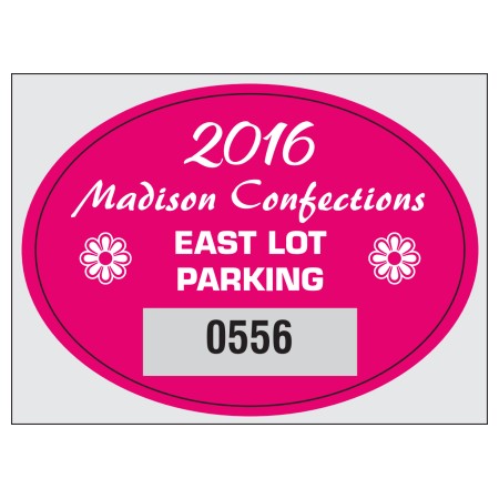 Number 8201 2.75" x 2" Die-Cut static cling parking permits