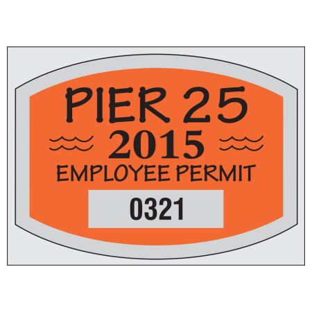 Number 8202 2.75" x 2" Die-Cut static cling parking permits
