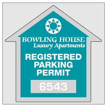 Number 8209 2.75" x 2.75" Die-Cut static cling parking permits