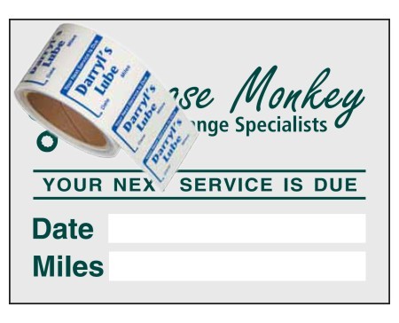 Item #1203 2" x 1½" on a roll service reminders