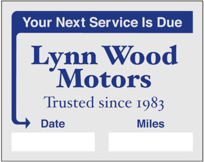 Actual image of our No. 680 individually cut Transmission Service Reminders measuring1½” x 2”