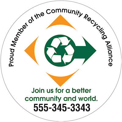 Actual image of our No. 8822 Round shaped static cling labels at 4" diameter size