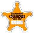 star badge shaped permit used for municipal parking for quick ID