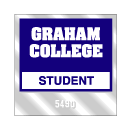 consecutive numbered student parking lot sticker at Graham College