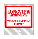 customized vehicle parking permit for Longview Apartments