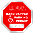 octagon shape handicap parking permit with identifying numbering